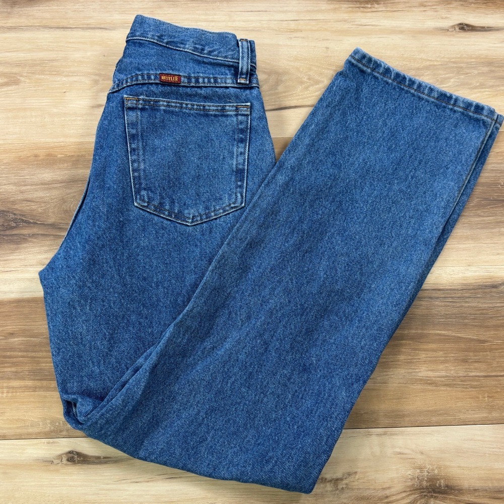 Rustler Jeans Mens 30x32 Heritage 100% Cotton Regular Fit Blue Denim Workwear